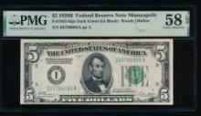 1928B $5 Minneapolis FRN PMG 58EPQ