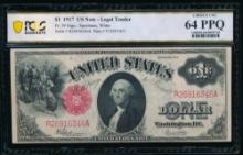 1917 $1 Legal Tender Note PCGS 64PPQ