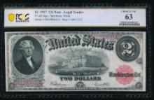 1917 $2 Legal Tender Note PCGS 63