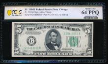 1934B $5 Chicago FRN PCGS 64PPQ