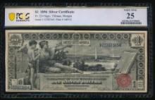 1896 $1 Educational Silver Certificate PCGS 25