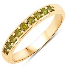 14KT Yellow Gold 0.35ctw Dark Yellow Diamond Ring