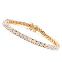 Plated 18KT Yellow Gold 0.32ctw Diamond Bracelet