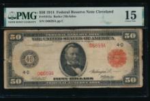 1914 $50 Red Seal FRN PMG 15