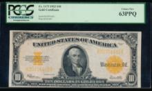 1922 $10 Gold Certificate PCGS 63PPQ