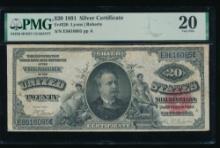 1891 $20 Silver Certificate PMG 20