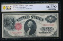 1917 $1 Legal Tender Note PCGS 66PPQ