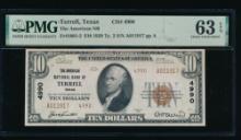 1929 $10 Terrell TX National PMG 63EPQ