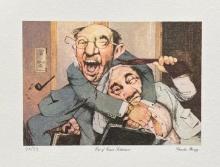 Charles Bragg OUT OF COURT SETTLEMENT Lithograph Lawyer Judge Art