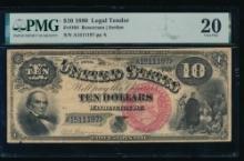 1880 $10 Jackass Legal Tender Note PMG 20