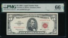 1963 $5 Legal Tender Note PMG 66EPQ