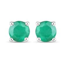 14KT White Gold 0.46ctw Emerald Earrings