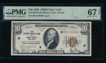 1929 $10 New York FRBN PMG 67EPQ