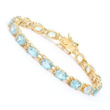 Plated 18KT Yellow Gold 17.20ctw Blue Topaz Bracelet