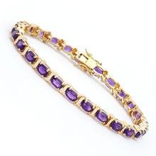 Plated 18KT Yellow Gold 10.00ctw Amethyst Bracelet