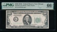 1934C $100 Chicago FRN PMG 66EPQ