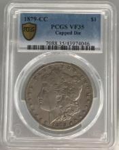 1879-CC $1 Capped Die Morgan Silver Dollar PCGS VF35