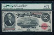 1917 $2 Legal Tender Note PMG 64