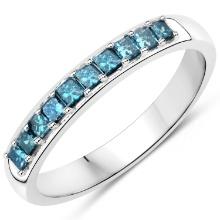 14KT White Gold 0.38ctw Blue Diamond Ring