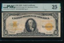 1922 $10 Gold Certificate PMG 25