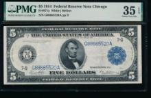 1914 $5 Chicago FRN PMG 35EPQ