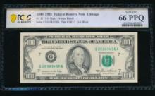 1985 $100 Chicago FRN PCGS 66PPQ