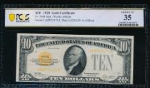 1928 $10 Gold Certificate PCGS 35