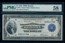 1918 $1 Boston FRBN PMG 58EPQ