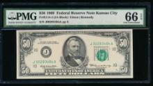 1969 $50 Kansas City FRN PMG 66EPQ