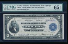1918 $2 Chicago FRBN PMG 65EPQ