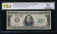 1934A $500 Chicago FRN PCGS 53