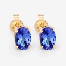 14KT Yellow Gold 1.20ctw Tanzanite Earrings