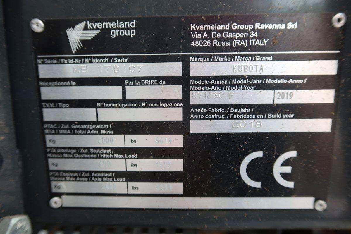 2019 KUBOTA BV4160SS ROUND BALER