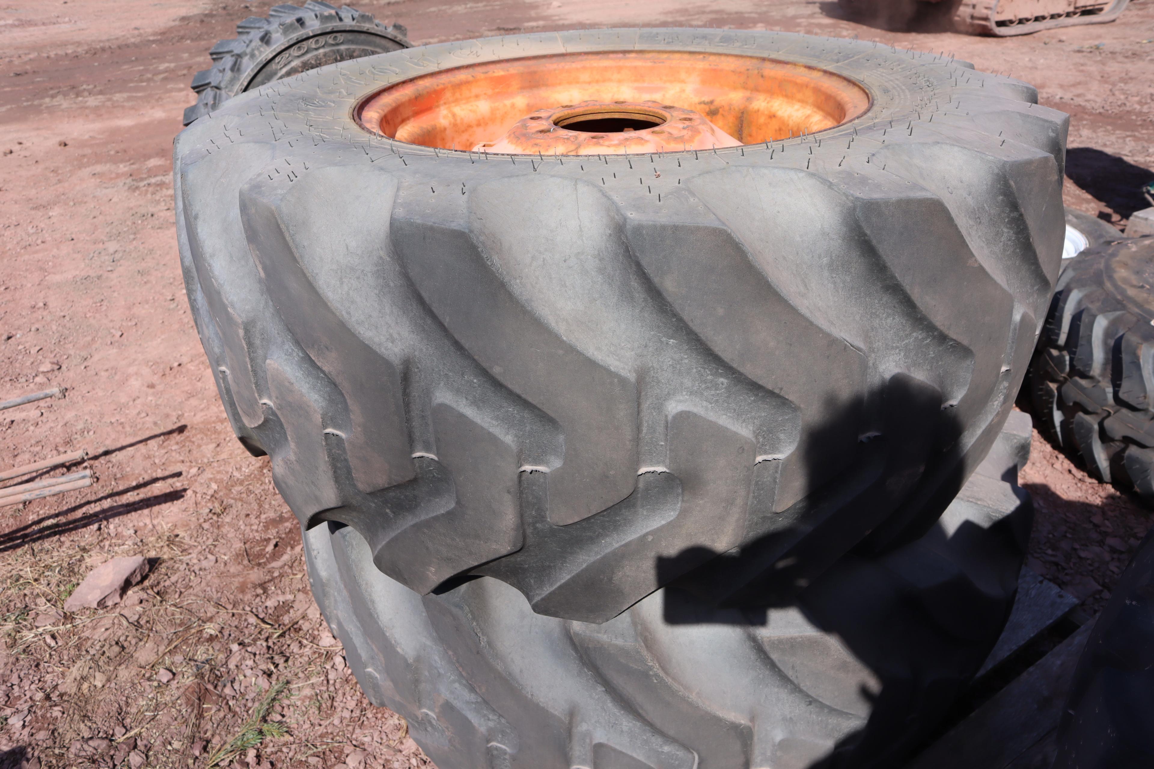 Pair Of Used 17.5L-24 Tires On Rims