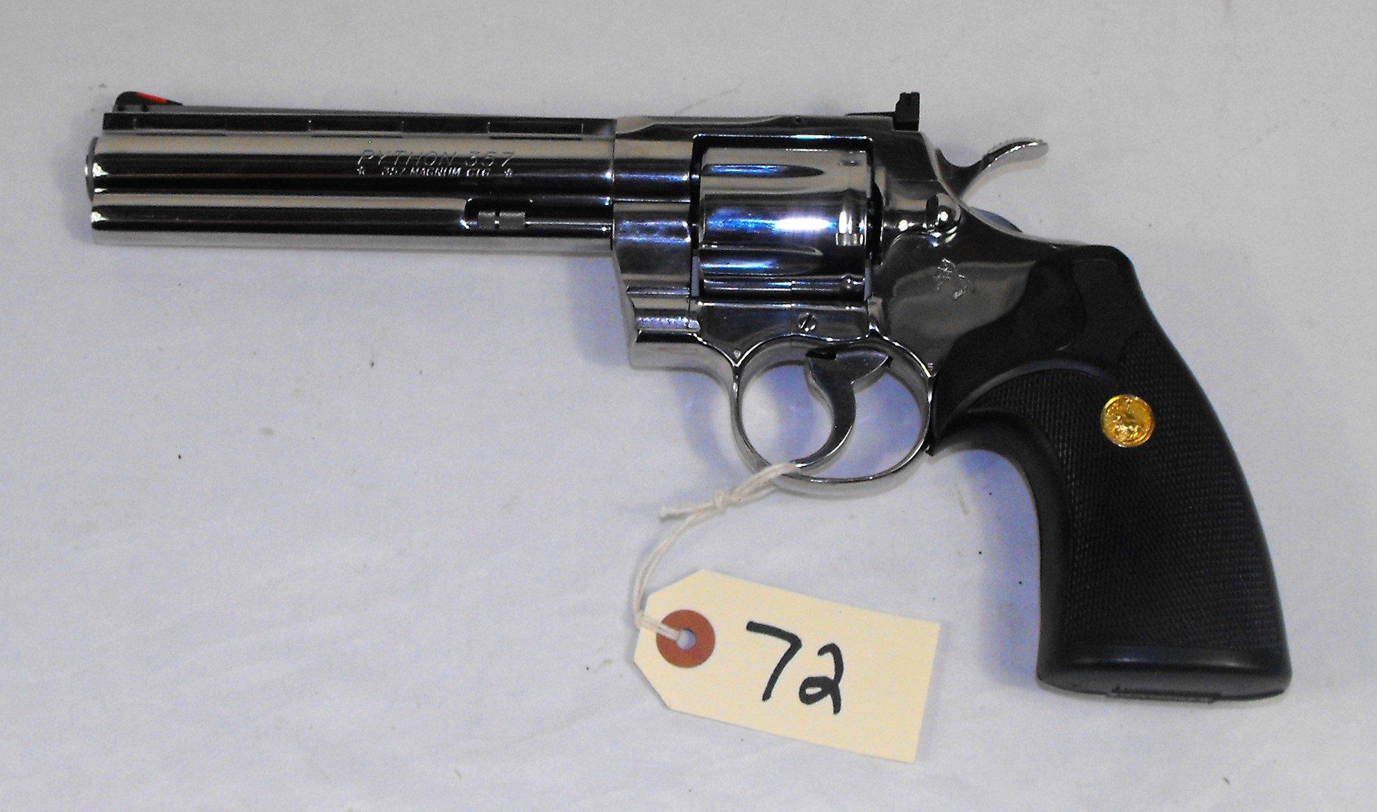 COLT PYTHON 357 MAG 6-SHOT DOUBLE ACTION “BRIGHT STAINLESS” REVOLVER