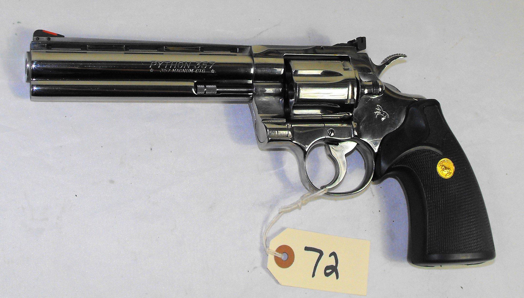 COLT PYTHON 357 MAG 6-SHOT DOUBLE ACTION “BRIGHT STAINLESS” REVOLVER