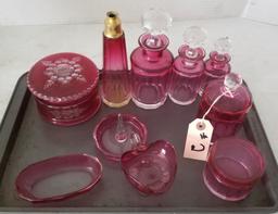 Ten (10) Pcs. of Ruby Red Glass