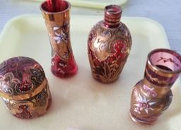 Four (4) Pieces of Behemian Glassware