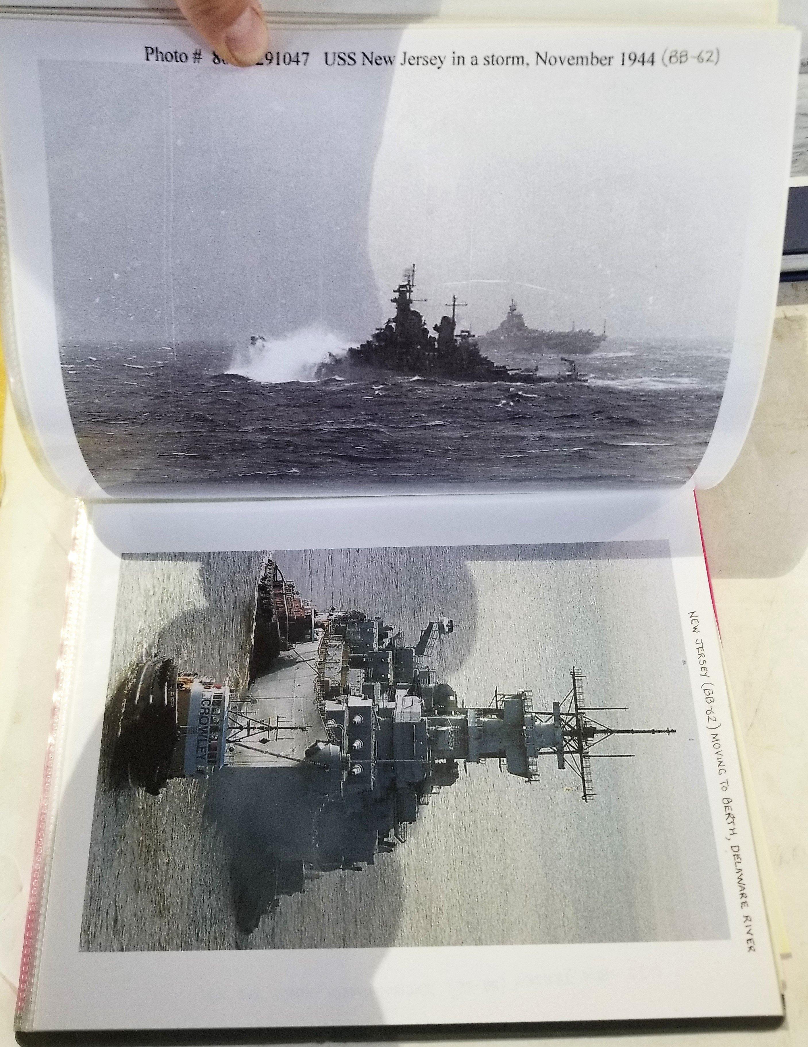 Two (2) U.S. Navy Photo Albums (8"X10" Photos) and One (1) Framed Photo of an Aircraft Carrier