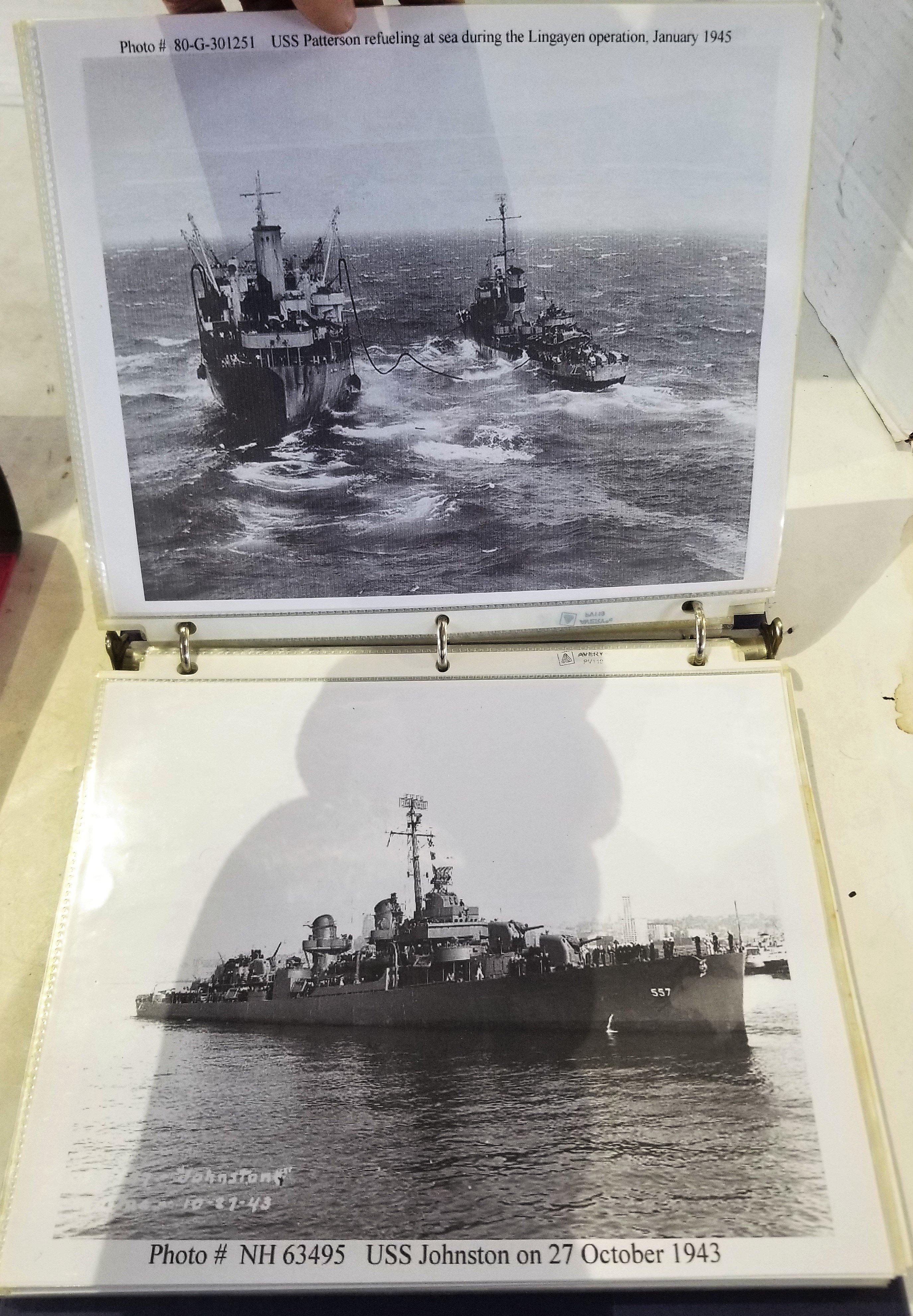 Two (2) U.S. Navy Photo Albums (8"X10" Photos) and One (1) Framed Photo of an Aircraft Carrier