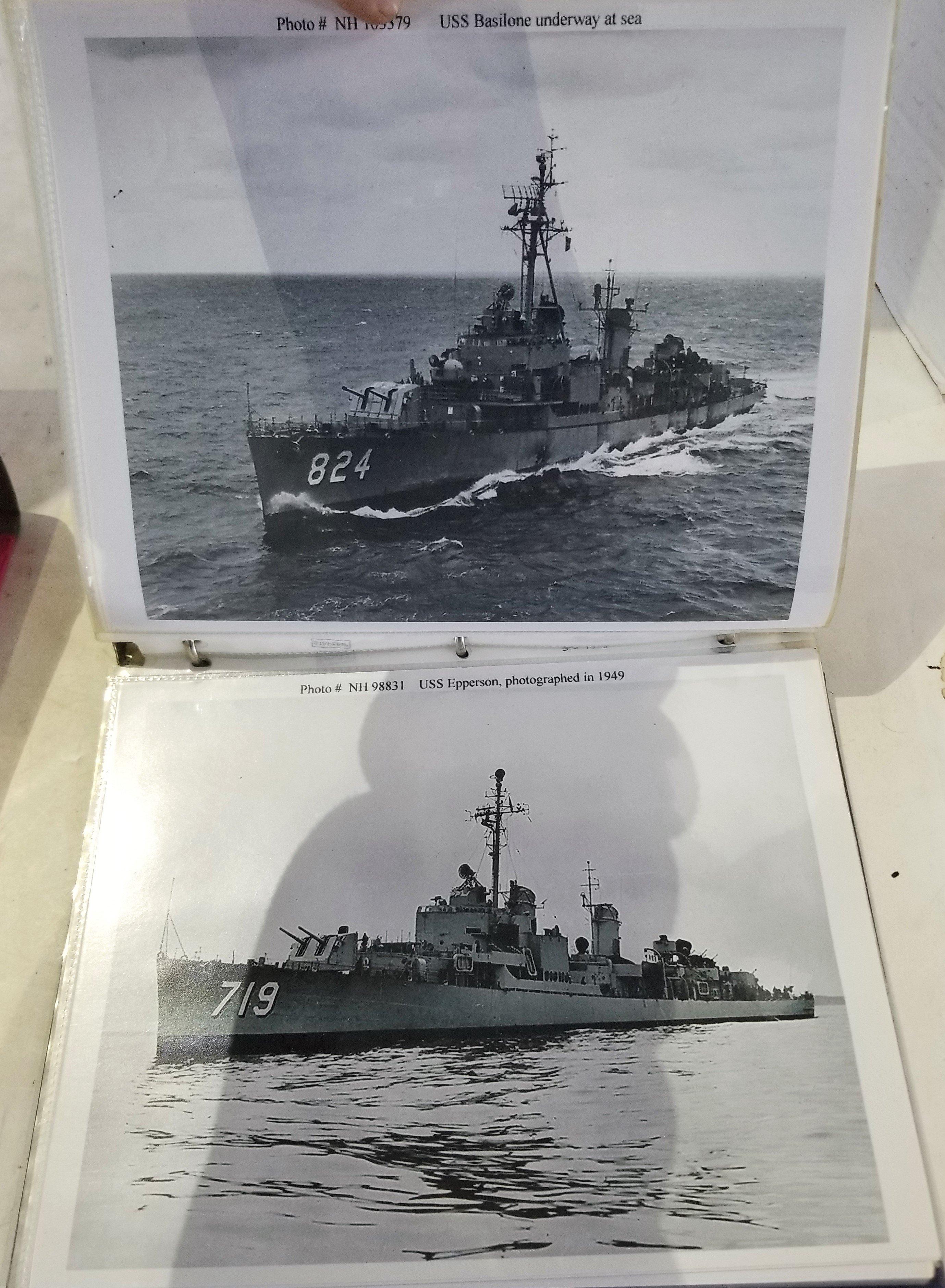 Two (2) U.S. Navy Photo Albums (8"X10" Photos) and One (1) Framed Photo of an Aircraft Carrier