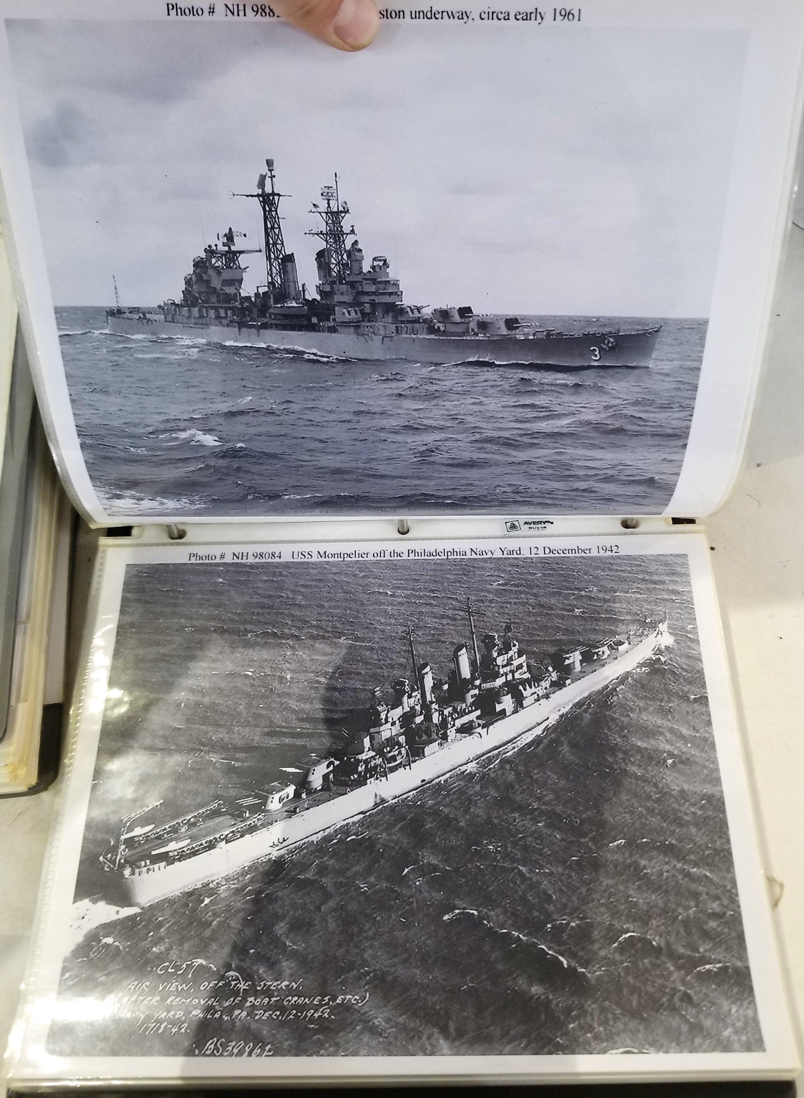 Three (3) Photo Albums of Military Ships, 8"X10" Photos