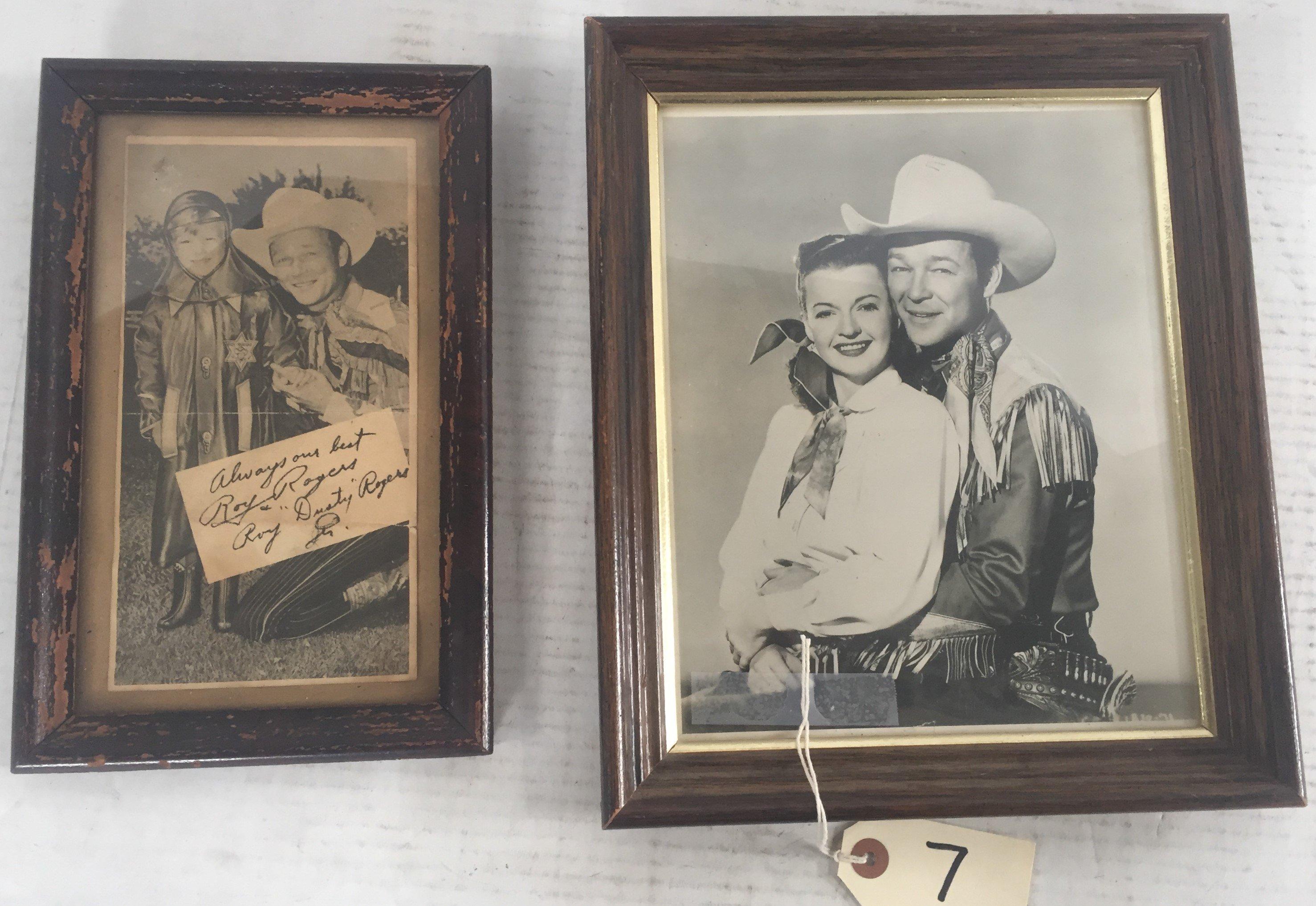 2 ROY ROGERS PICTURES IN FRAMES.