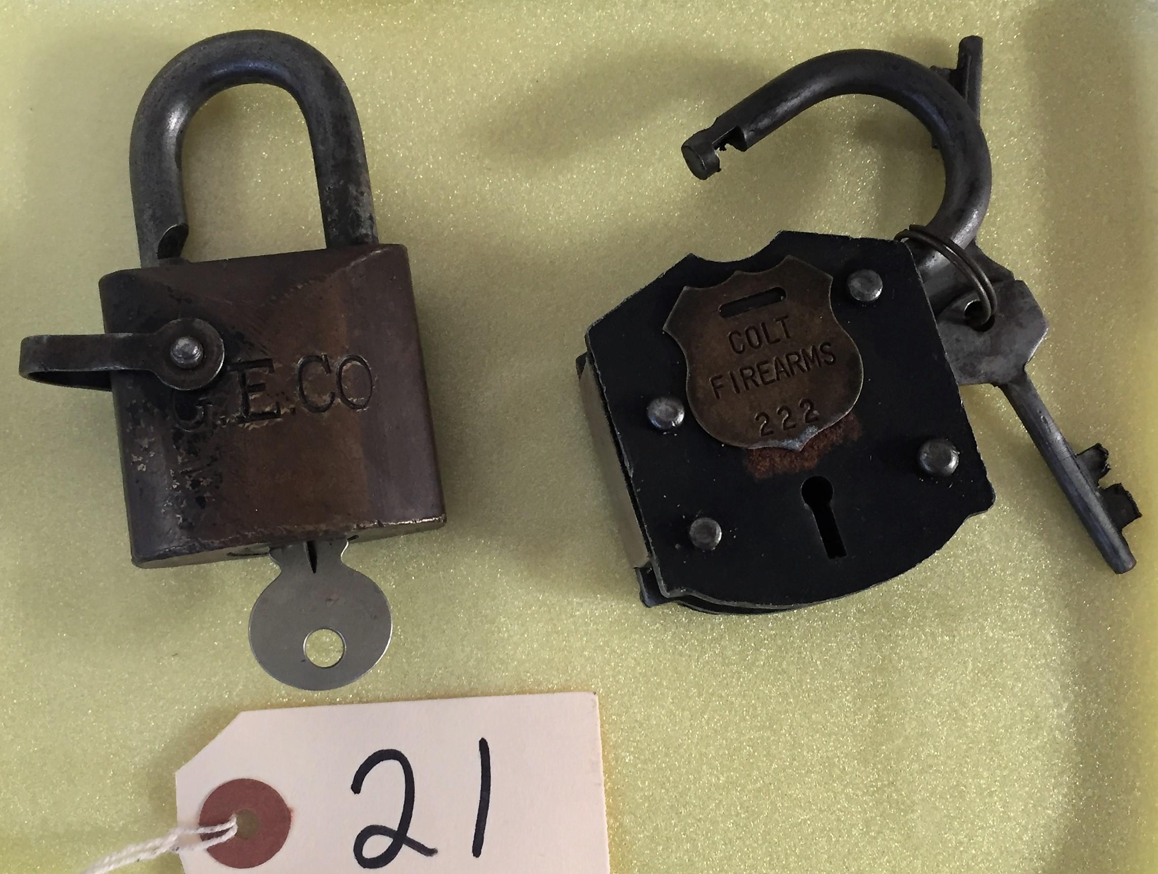 2 Locks. 1 Colt Firearms 222 & 1 GE Co.