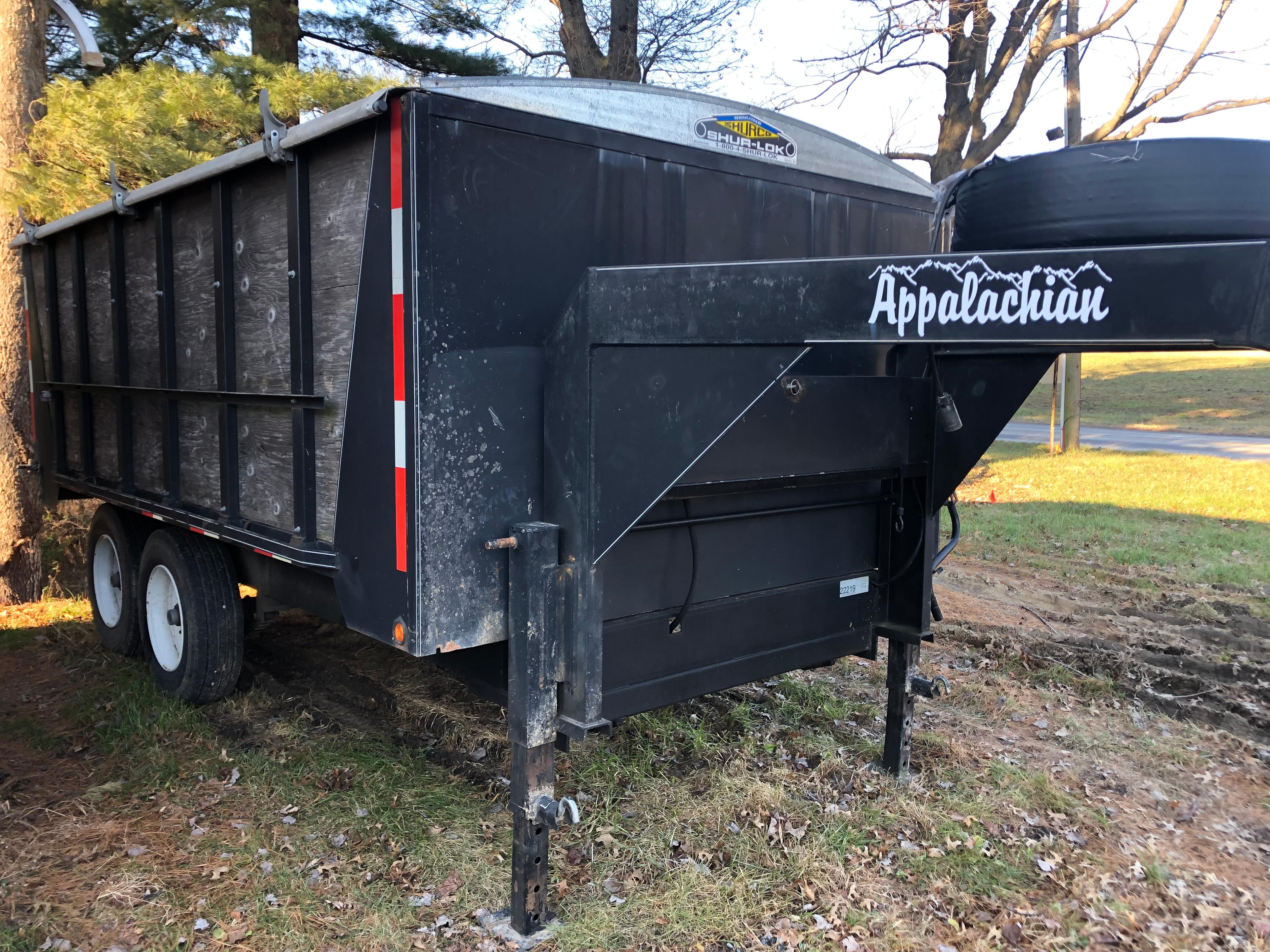 2011 14' Appalachian double hoist dump trailer