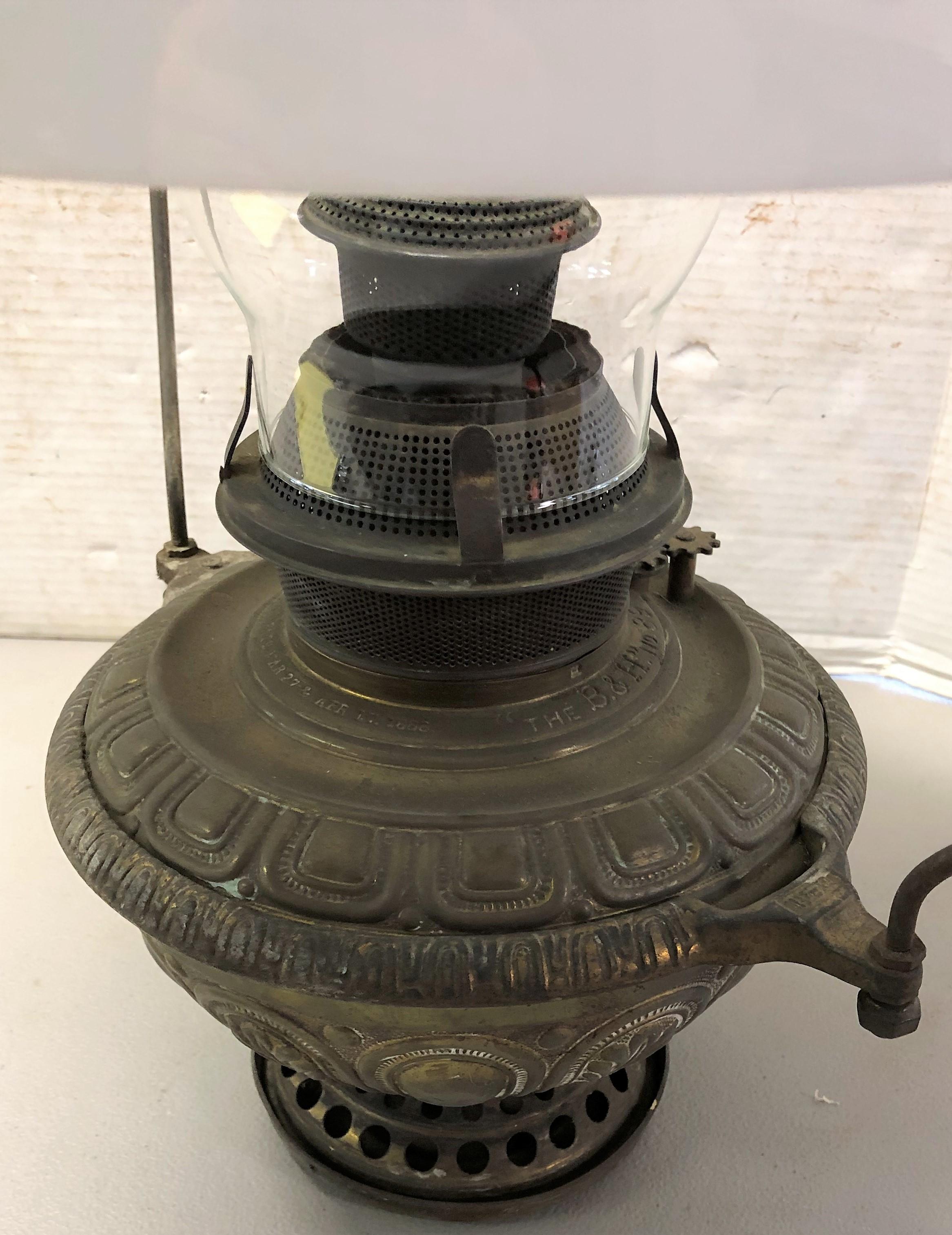 Antique Bradley & Hubbard Table Oil Lamp