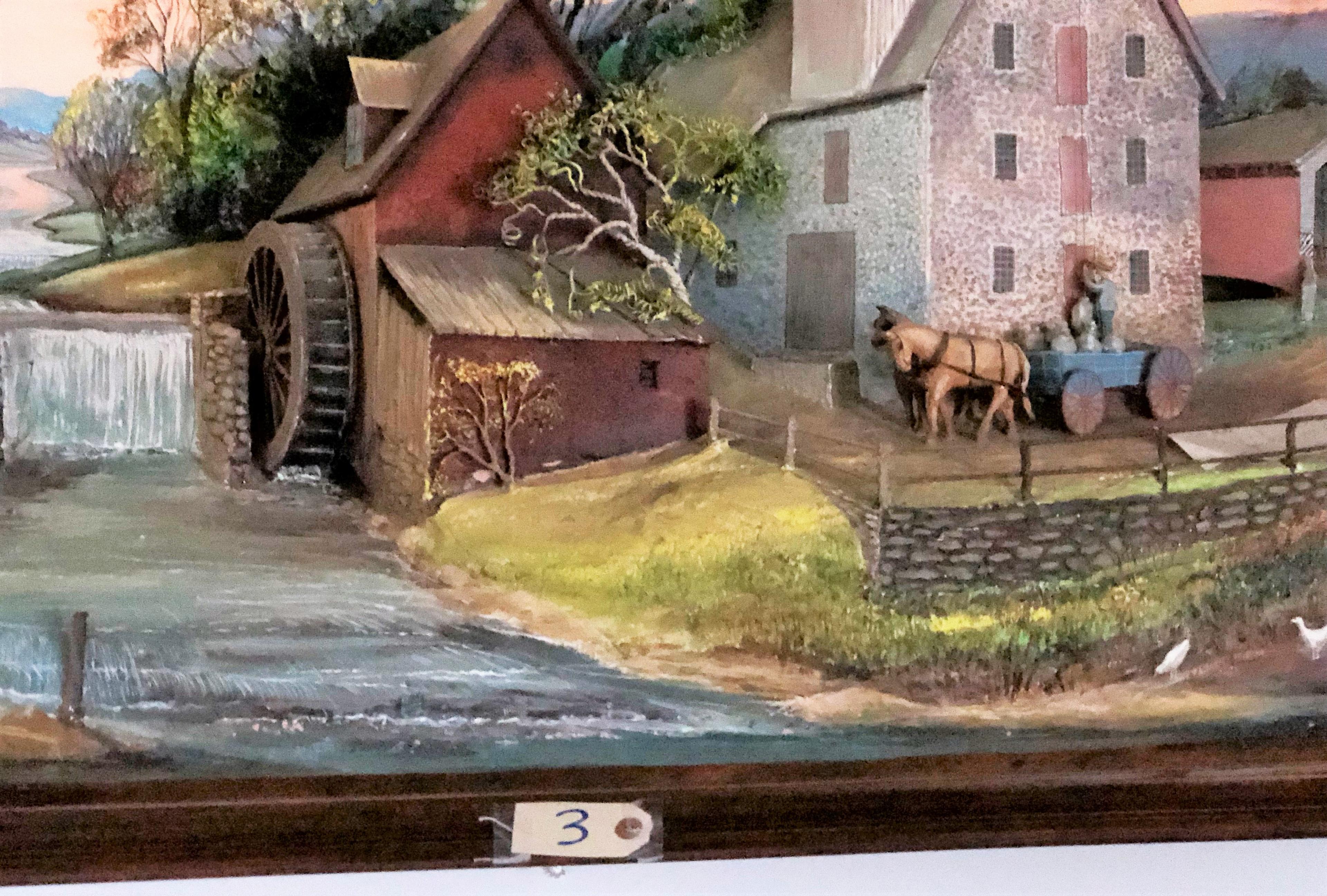 3D Art "Farm Scene" by Abner Zook 26" X 51"