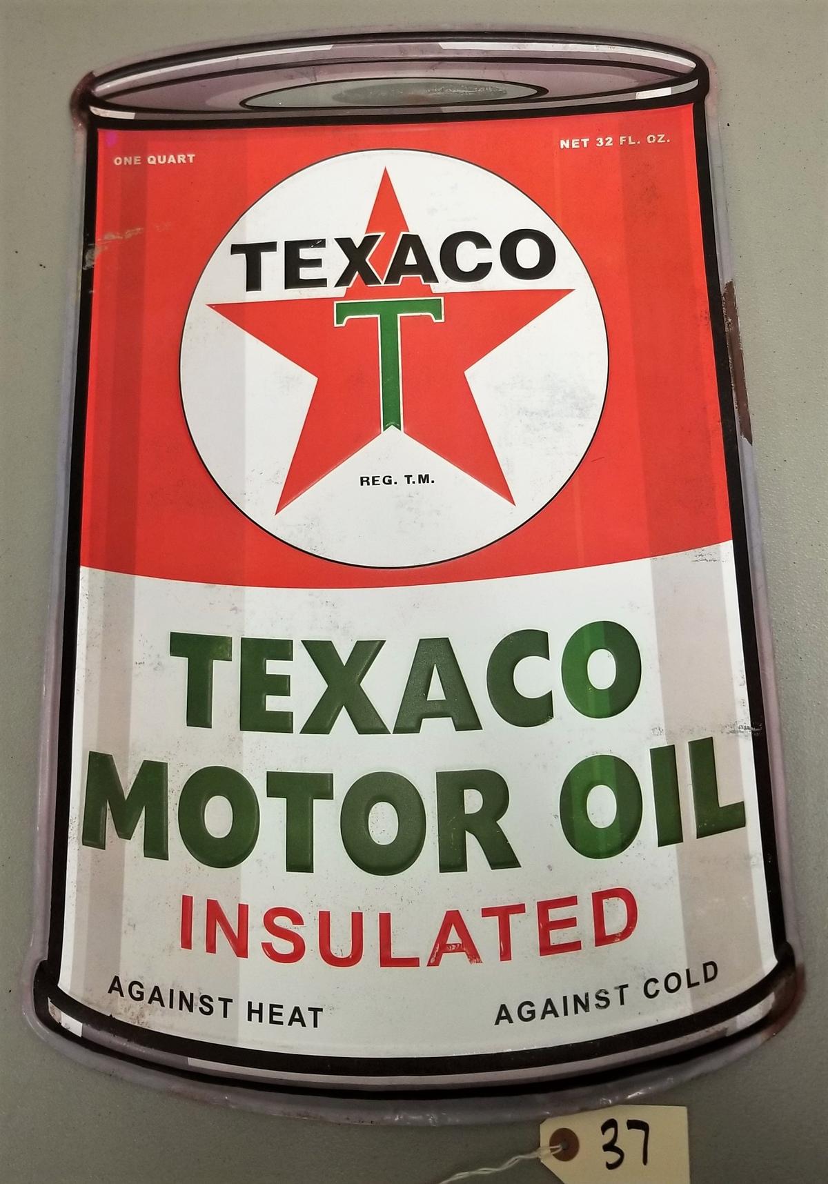 New Texaco Motor Oil Embossed Sign