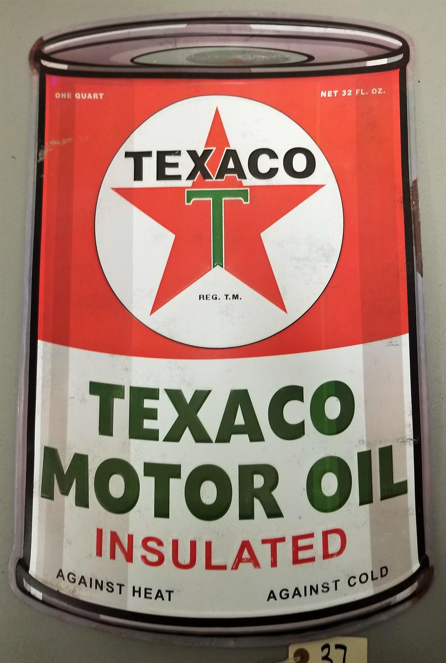 New Texaco Motor Oil Embossed Sign