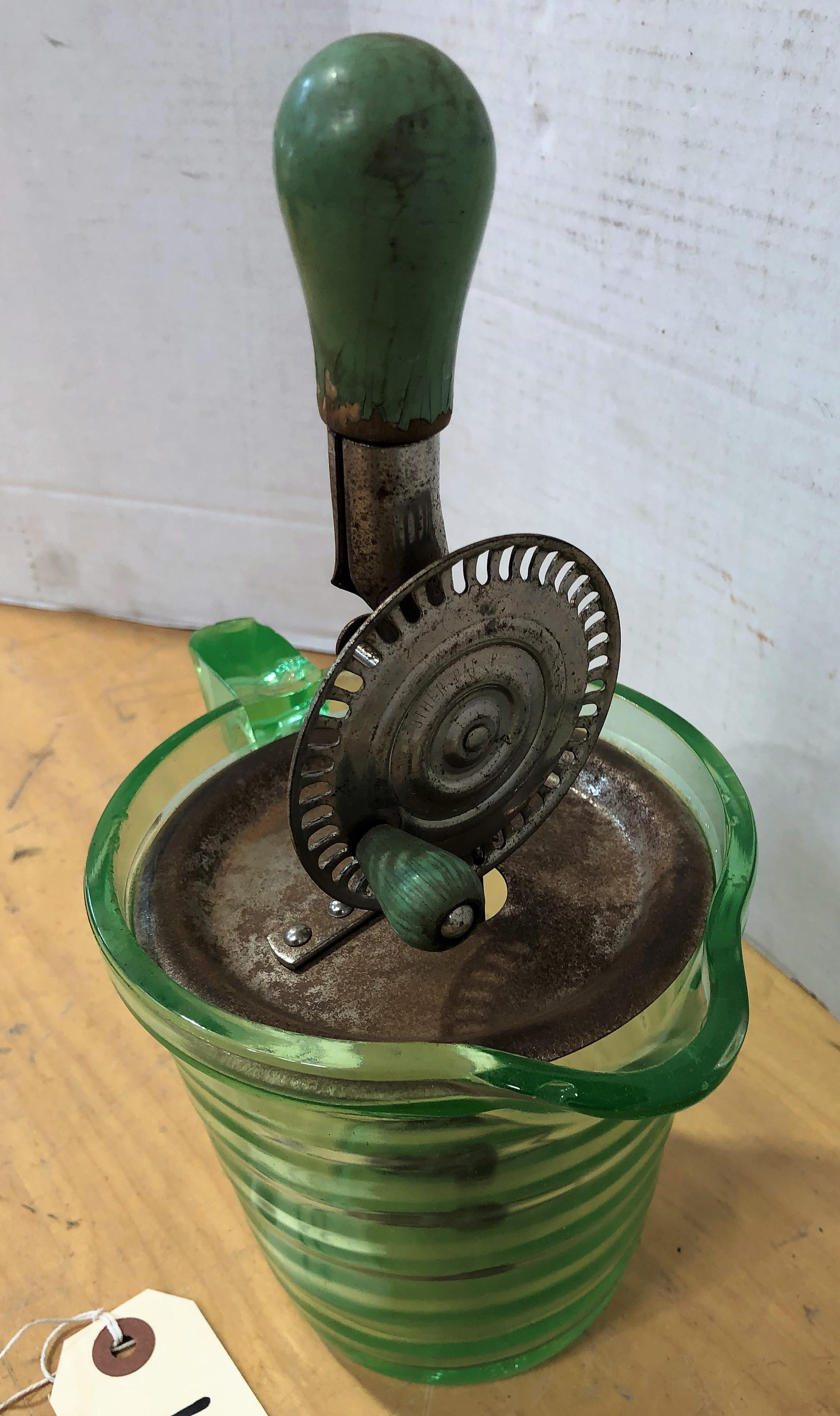 Antique Green Hand MIxer Measuring Cup